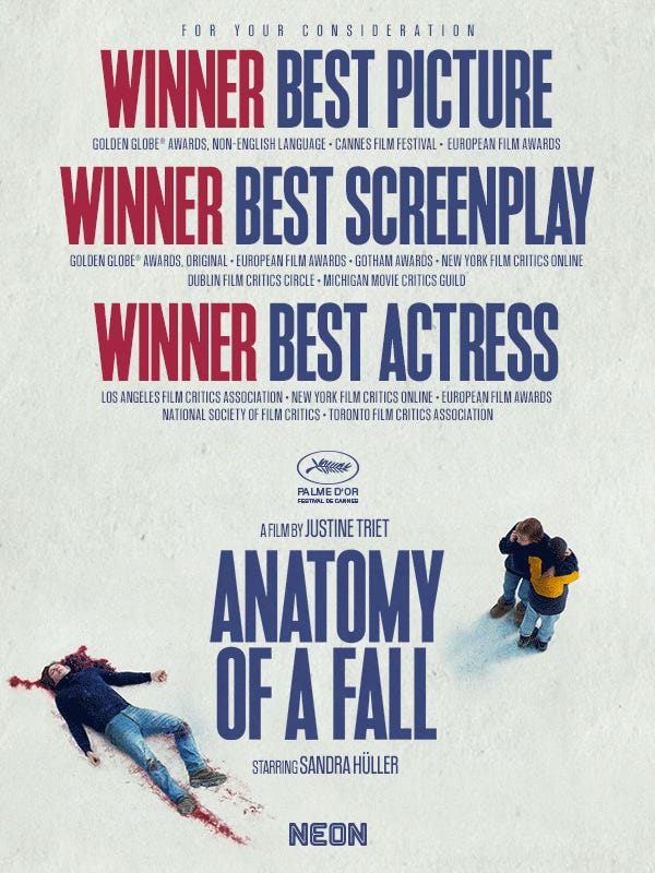 FYC | ANATOMY OF A FALL | Best Picture, Best Actress, Best Original Screenplay