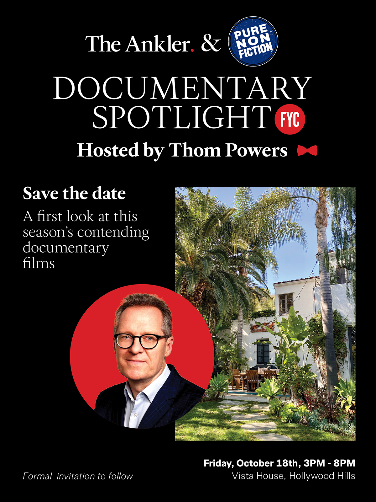 Save the Date – Documentary Spotlight Returns with Thom Powers 10.18