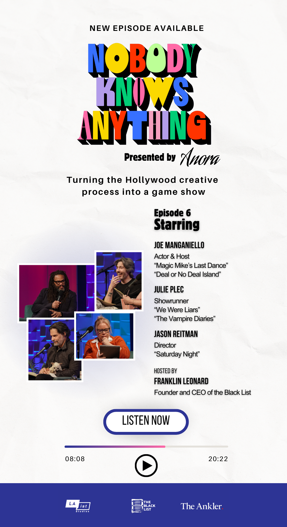 Listen Now: Joe Manganiello, Julie Plec & Jason Reitman on “Nobody Knows Anything” presented by Anora