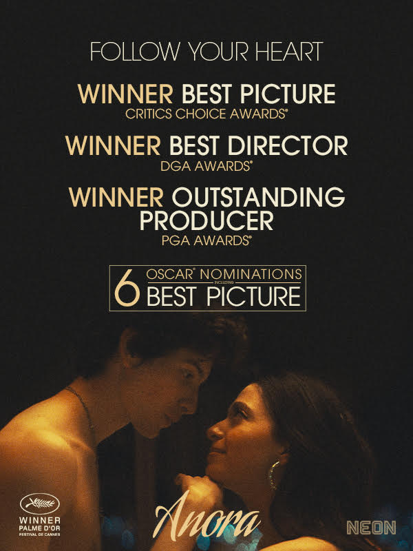 DGA, PGA, CRITICS CHOICE AWARDS WINNER | ANORA is the Most Awarded Film of the Year