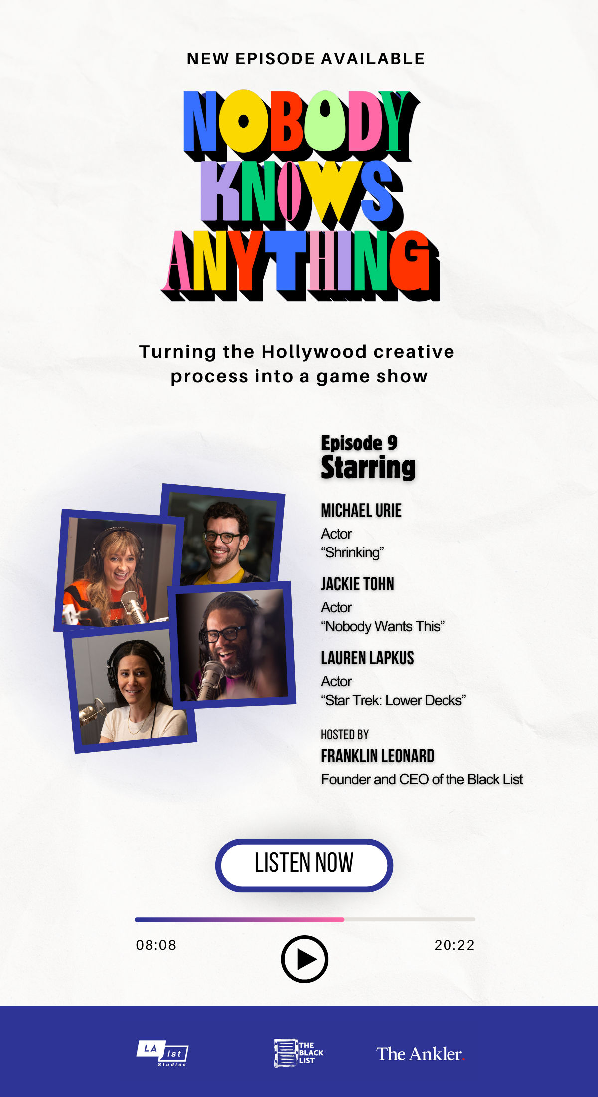 Listen Now: Michael Urie, Jackie Tohn & Lauren Lapkus on “Nobody Knows Anything”