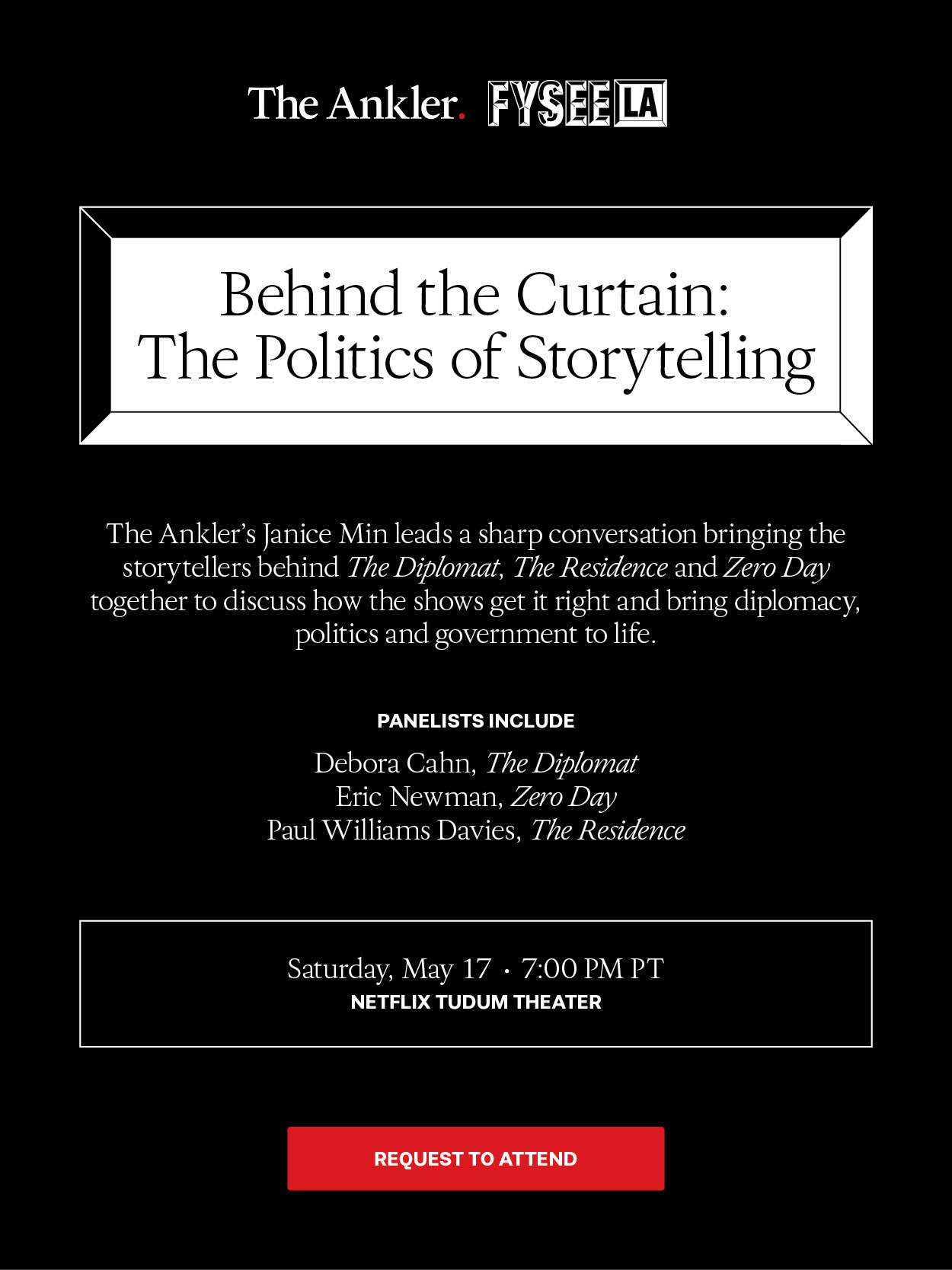 You’re Invited – Janice Min Leads a Netflix FYSEE LA Conversation with TV Storytellers 5.17