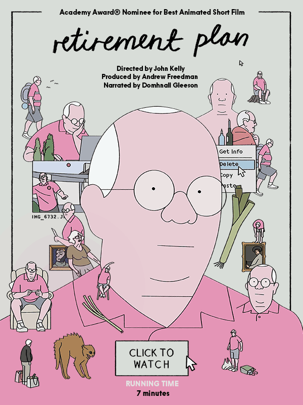 Link to watch Oscar® nominated RETIREMENT PLAN now | Starring Domhnall Gleeson