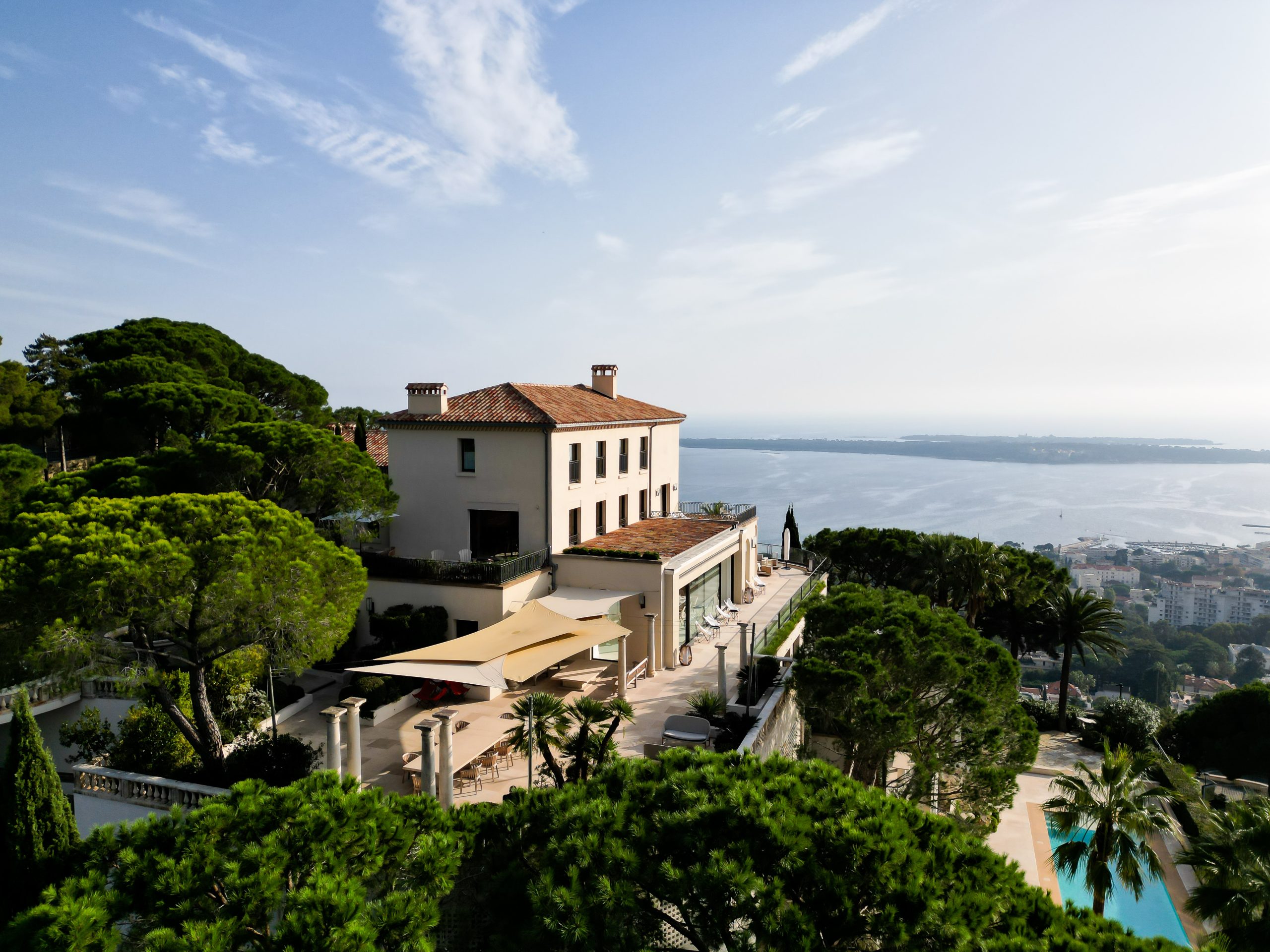 A beautiful house on a hill overlooking the Mediterranean