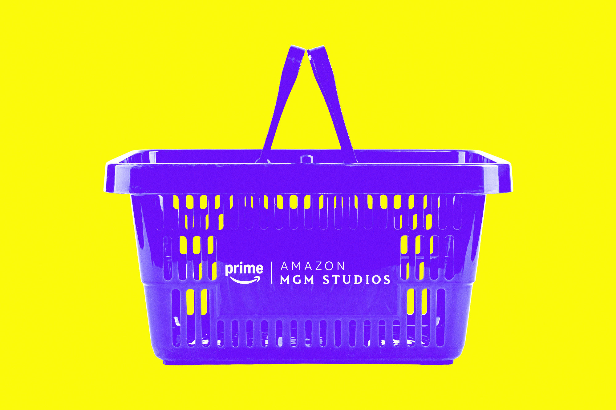 Shopping basket with Amazon MGM Studios and Prime Video logos on it