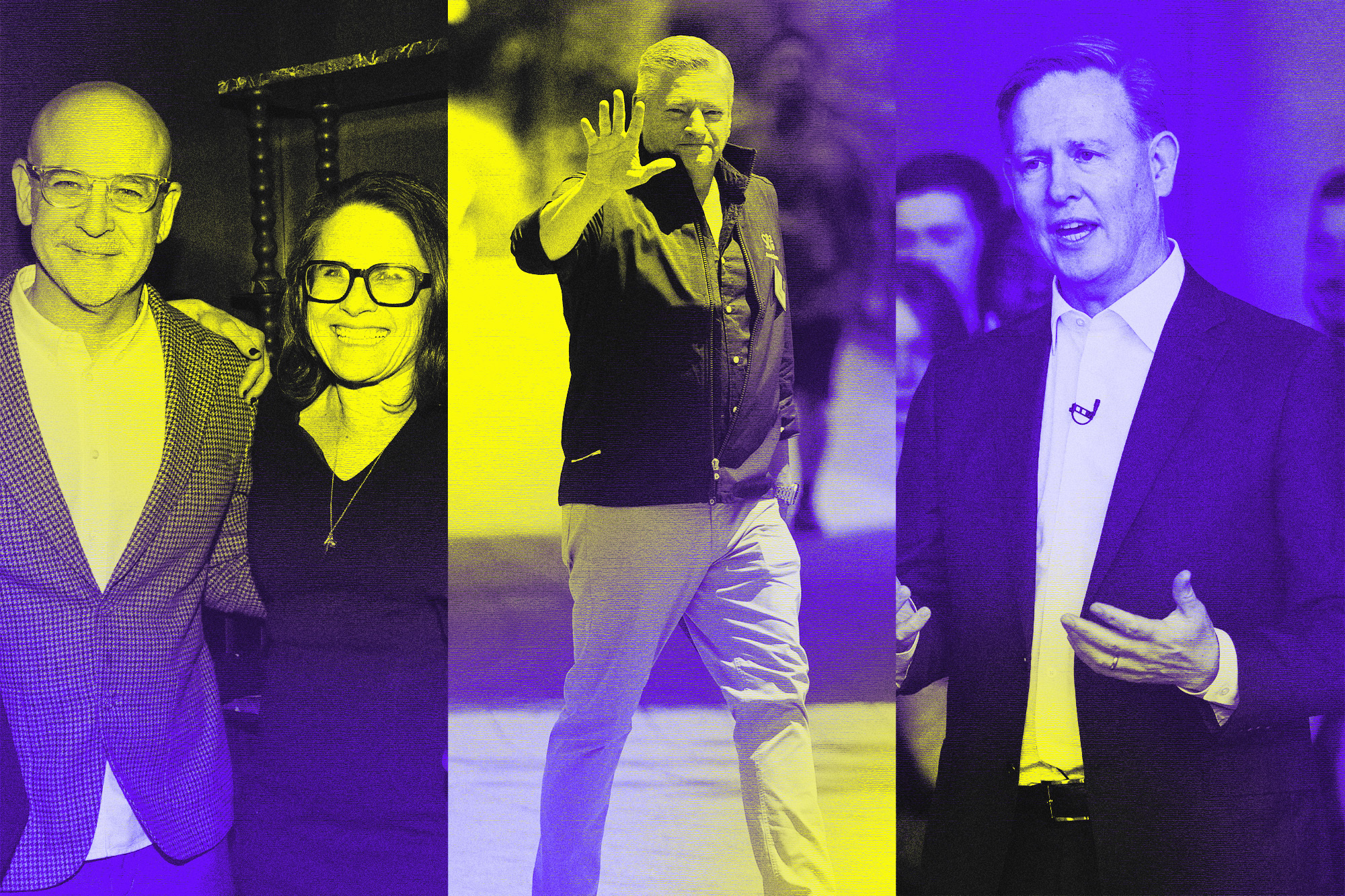 triptych: Peter Friedlander and Kara Smith; Ted Sarandos; Mike Cavanagh