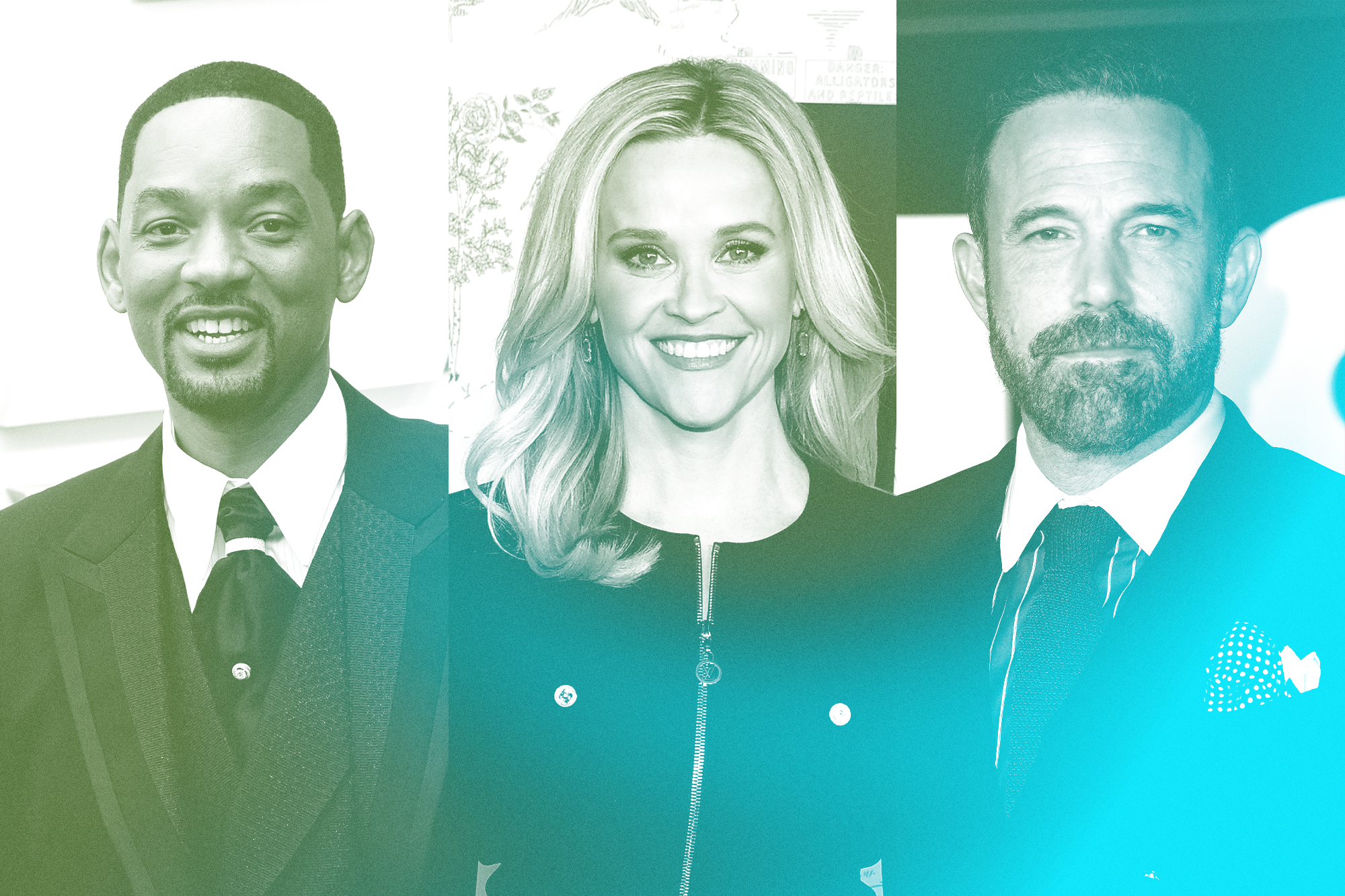 triptych: Will Smith, Reese Witherspoon, Ben Affleck
