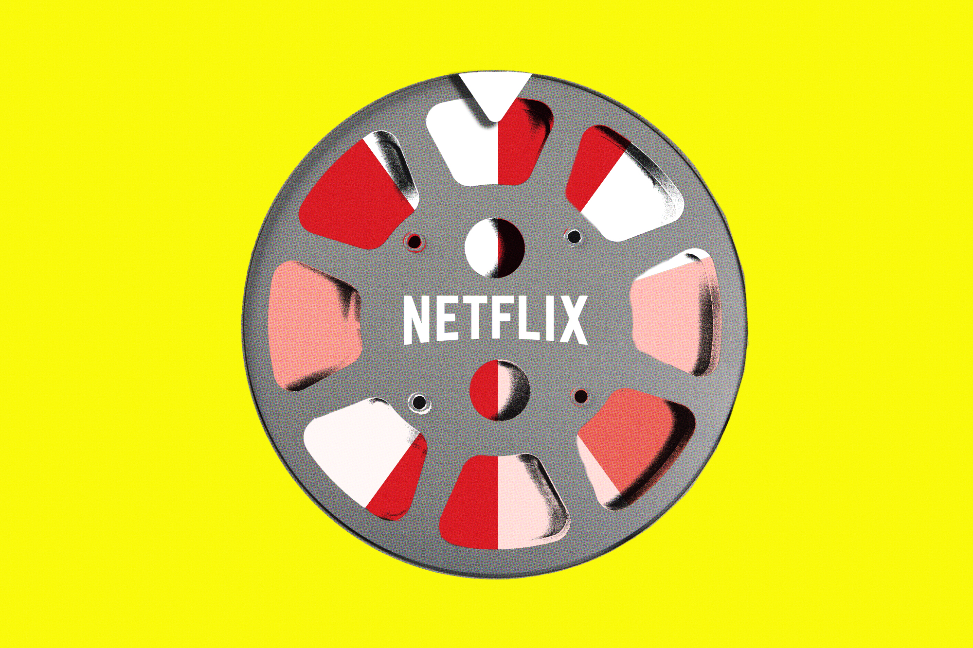 film reel that looks like a game spinner with the netflix logo on it